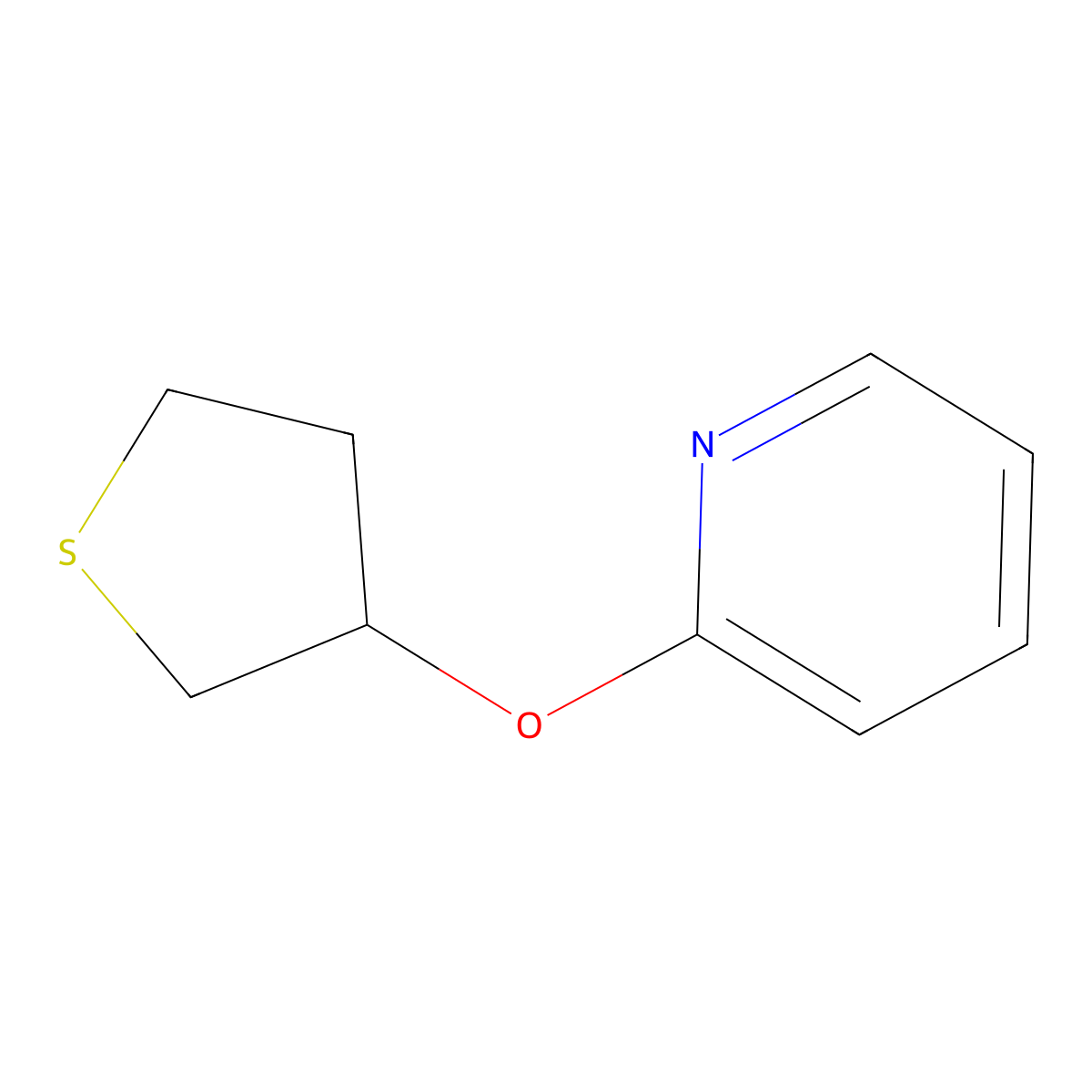 2-(Thiolan-3-yloxy)pyridine molecular structure, CAS 2196213-75-7