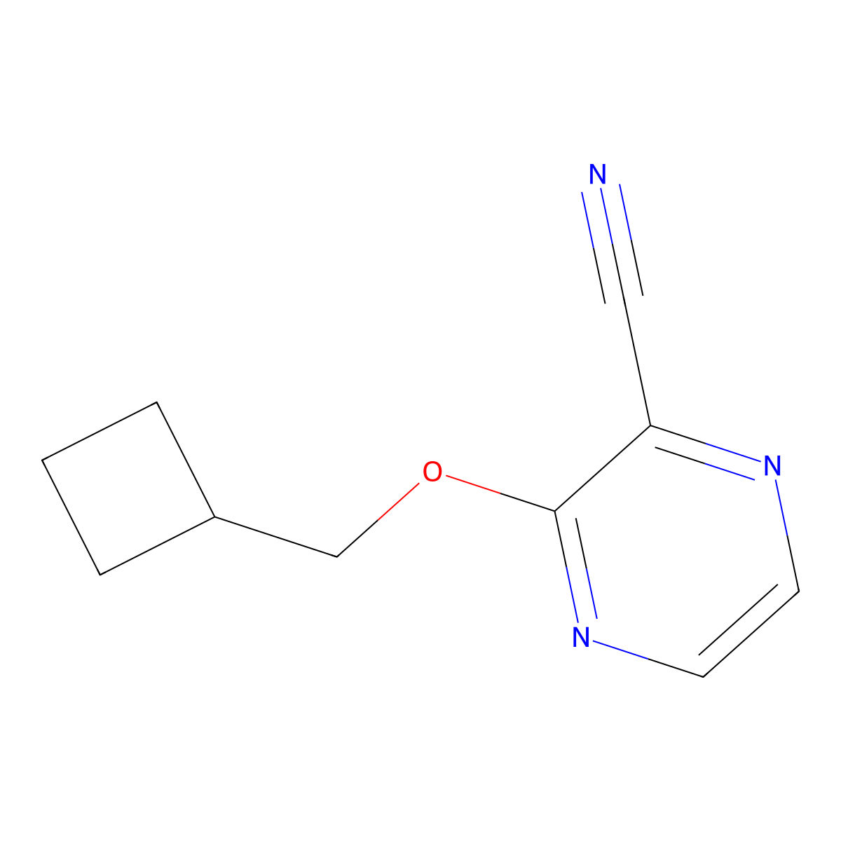 3-(Cyclobutylmethoxy)pyrazine-2-carbonitrile molecular structure, CAS 2196213-85-9