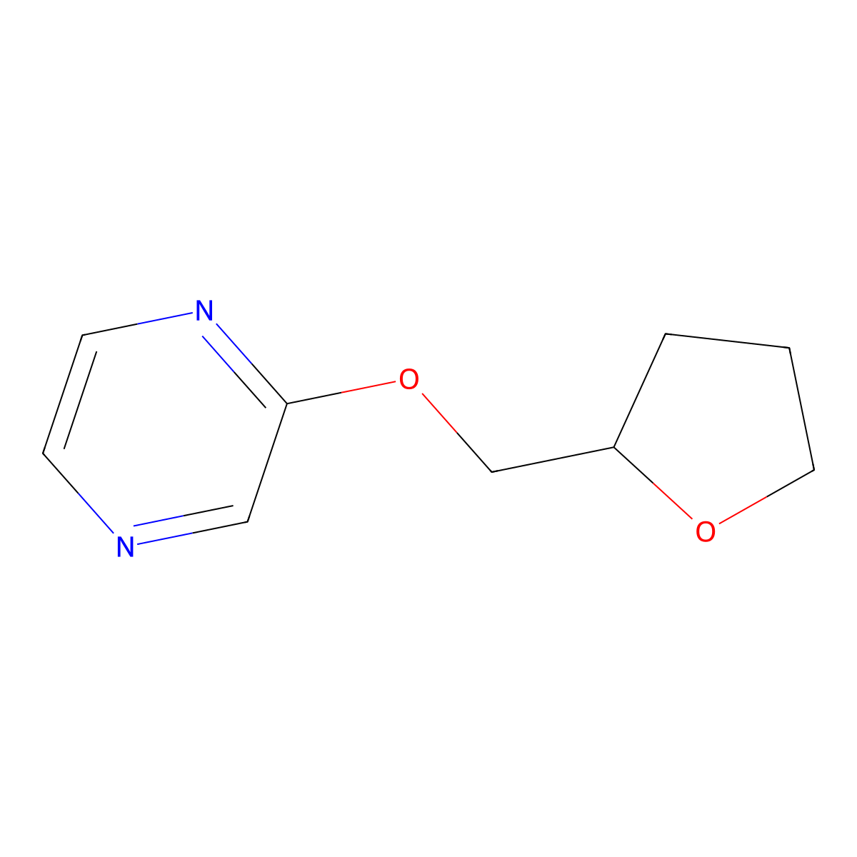 2-[(Oxolan-2-yl)methoxy]pyrazine molecular structure, CAS 2196214-03-4