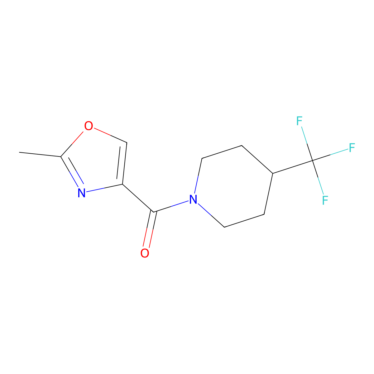 1-(2-Methyl-1,3-oxazole-4-carbonyl)-4-(trifluoromethyl)piperidine molecular structure, CAS 2196214-45-4