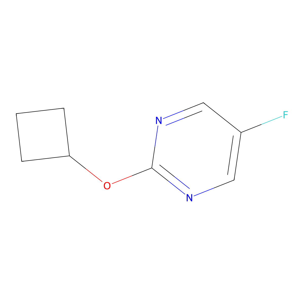 2-Cyclobutoxy-5-fluoropyrimidine molecular structure, CAS 2196214-51-2