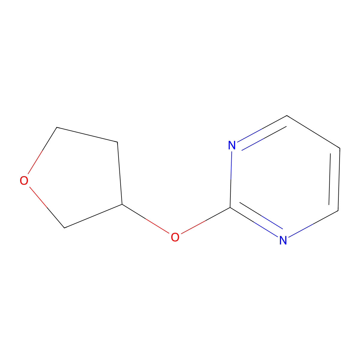 2-(Oxolan-3-yloxy)pyrimidine molecular structure, CAS 2196214-65-8