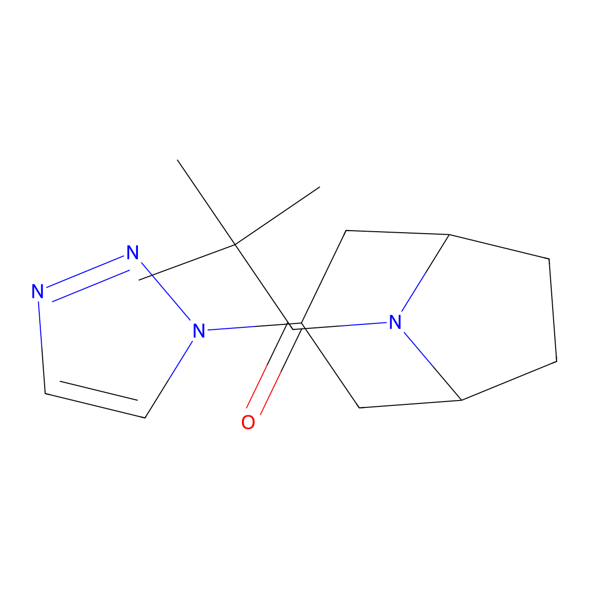 2,2-dimethyl-1-[3-(1H-1,2,3-triazol-1-yl)-8-azabicyclo[3.2.1]octan-8-yl]propan-1-one molecular structure, CAS 2196215-10-6