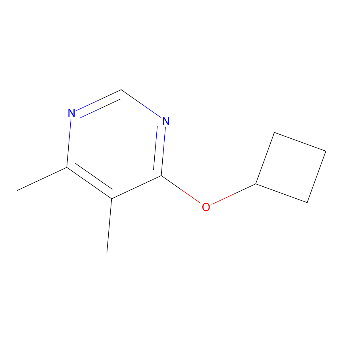 4-Cyclobutoxy-5,6-dimethylpyrimidine molecular structure, CAS 2196215-15-1