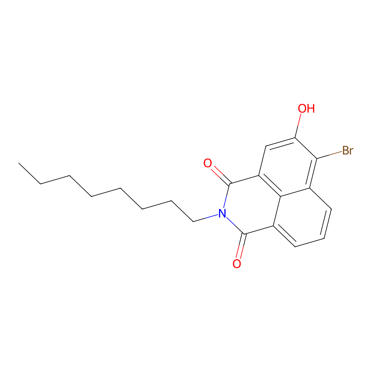 6-Bromo-5-hydroxy-2-octylbenzo[de]isoquinoline-1,3-dione molecular structure, CAS 2196216-90-5