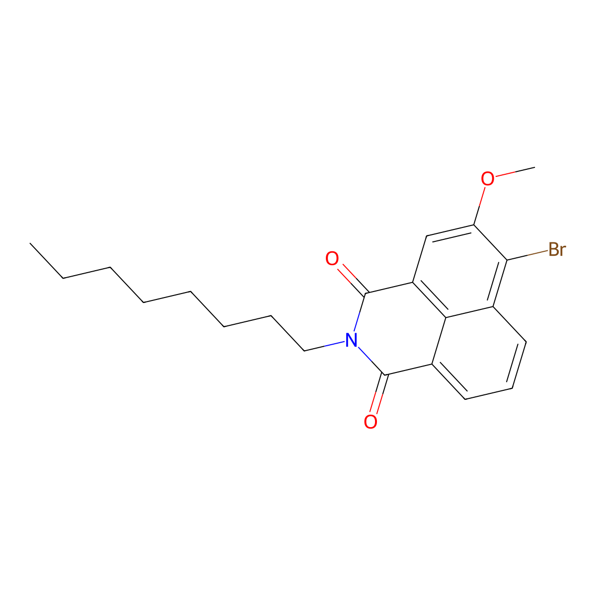 6-Bromo-5-methoxy-2-octylbenzo[de]isoquinoline-1,3-dione molecular structure, CAS 2196216-91-6