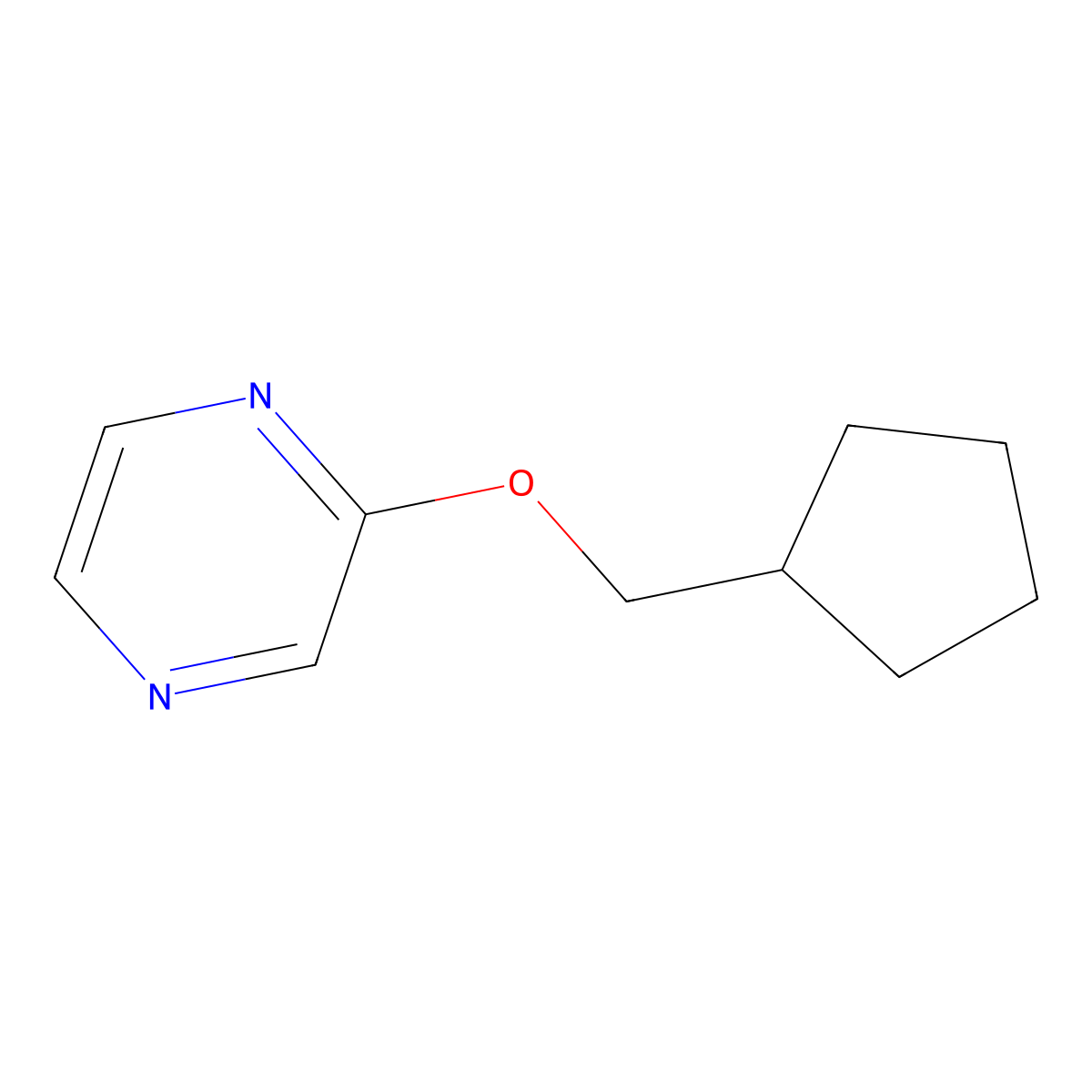 2-(Cyclopentylmethoxy)pyrazine molecular structure, CAS 2196218-20-7