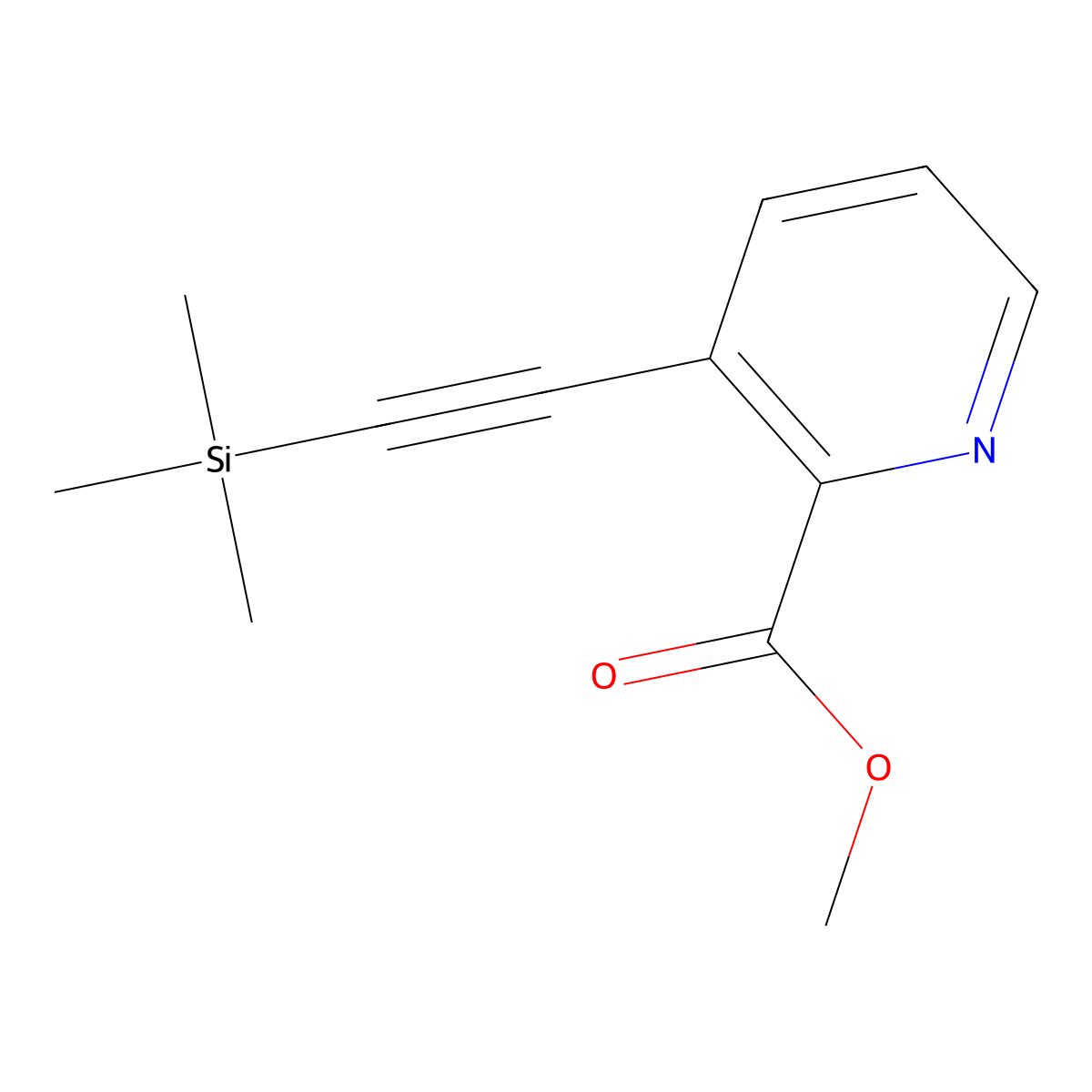 Methyl 3-[2-(trimethylsilyl)ethynyl]pyridine-2-carboxylate molecular structure, CAS 219623-03-7