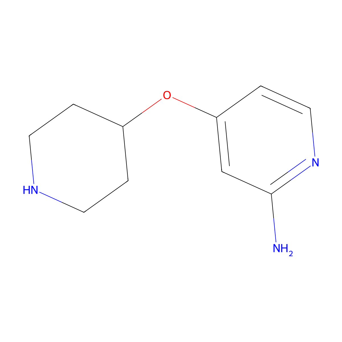 4-(Piperidin-4-yloxy)pyridin-2-amine molecular structure, CAS 2196245-53-9