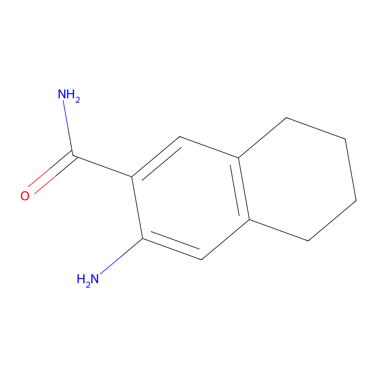 3-Amino-5,6,7,8-tetrahydronaphthalene-2-carboxamide molecular structure, CAS 2196245-77-7