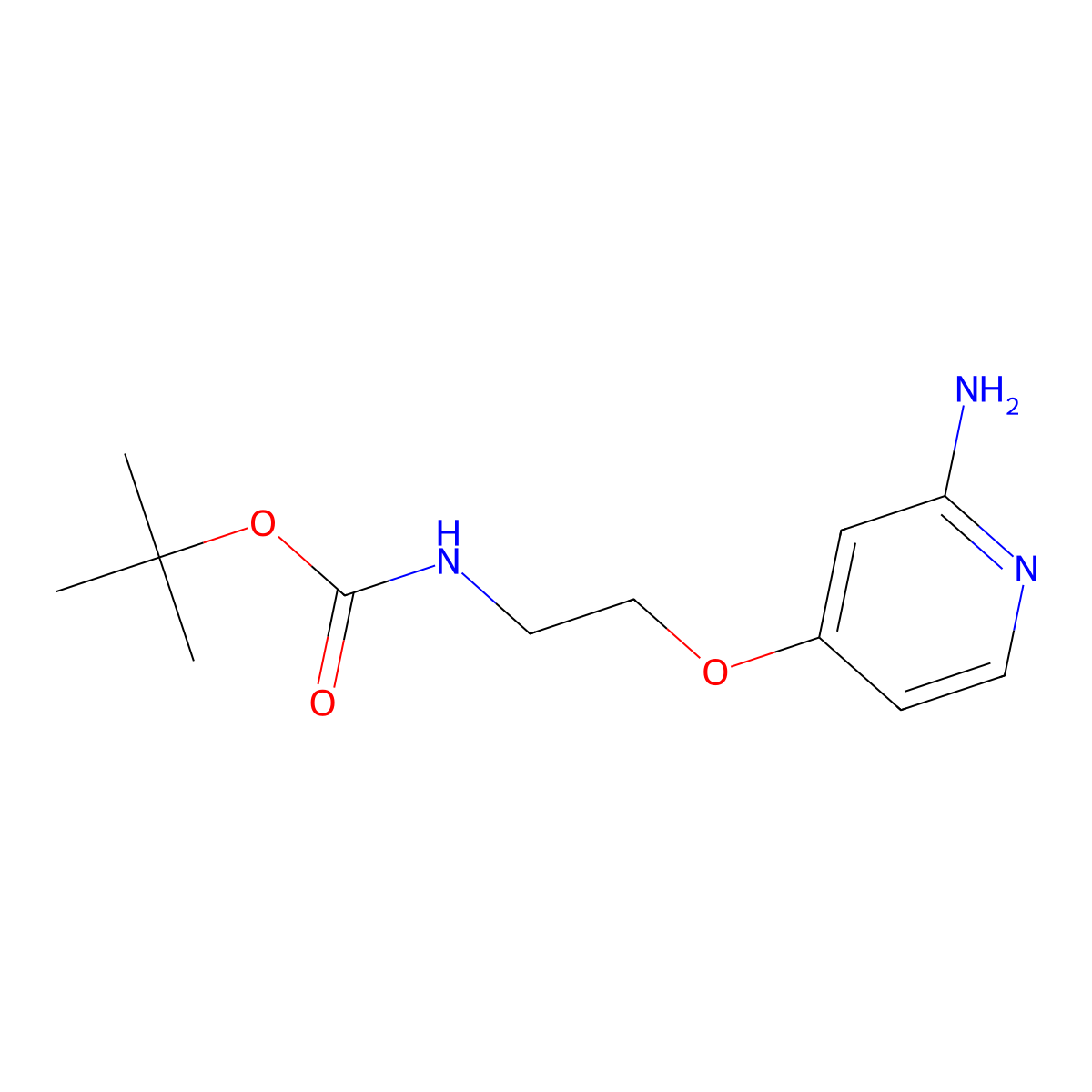 tert-butyl N-(2-((2-aminopyridin-4-yl)oxy)ethyl)carbamate molecular structure, CAS 2196248-82-3
