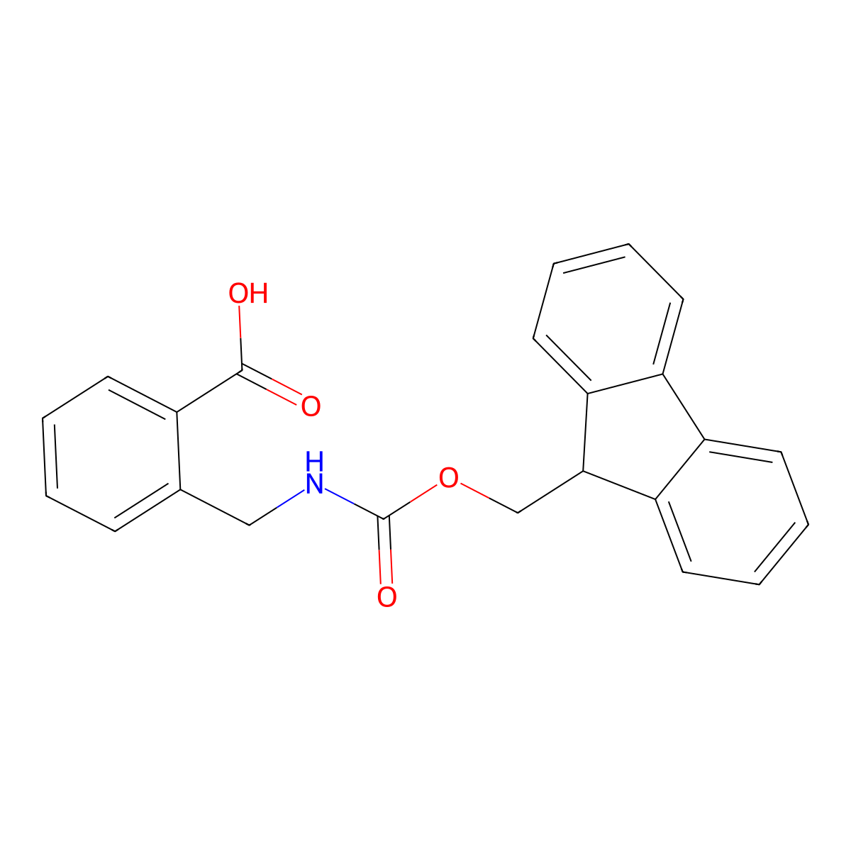 2-(((((9H-fluoren-9-yl)methoxy)carbonyl)amino)methyl)benzoic acid molecular structure, CAS 219640-94-5
