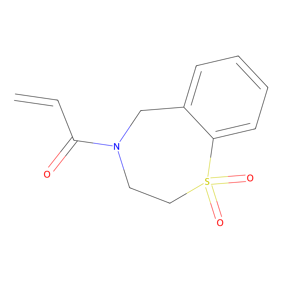 4-(Prop-2-enoyl)-2,3,4,5-tetrahydro-1lambda6,4-benzothiazepine-1,1-dione molecular structure, CAS 2196447-08-0