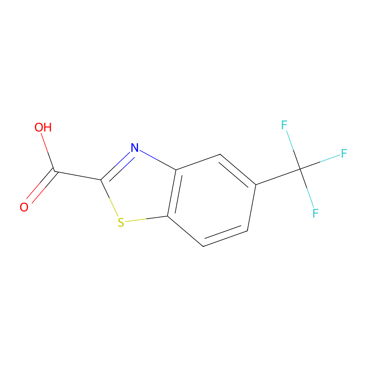 5-(Trifluoromethyl)-1,3-benzothiazole-2-carboxylic acid molecular structure, CAS 219648-60-9