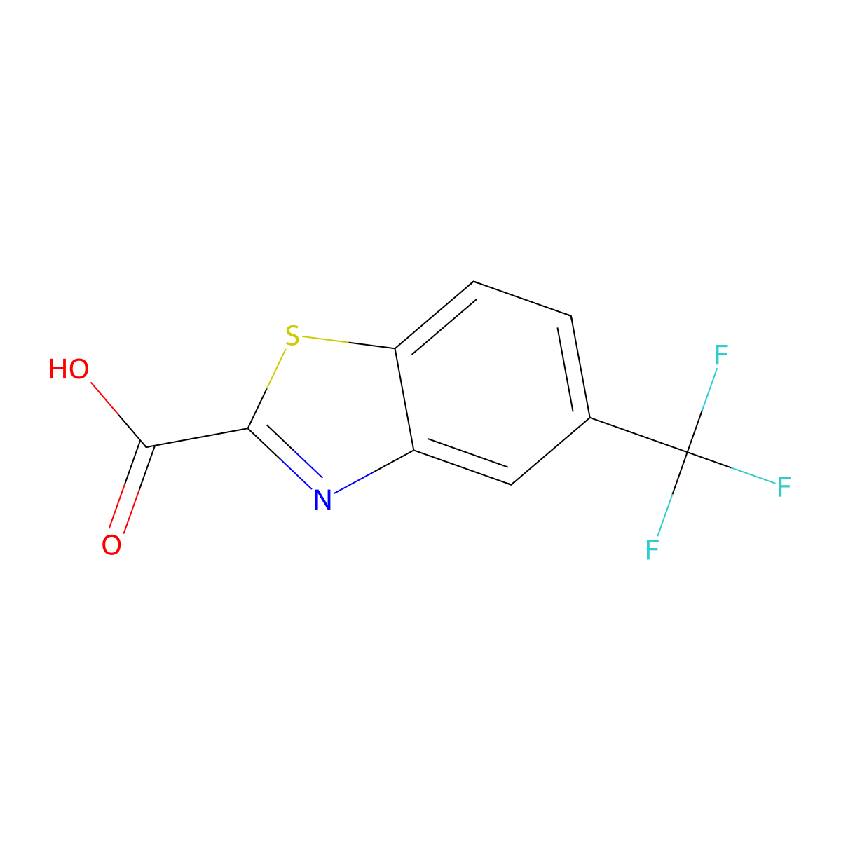 5-(Trifluoromethyl)-1,3-benzothiazole-2-carboxylic acid molecular structure, CAS 219648-60-9