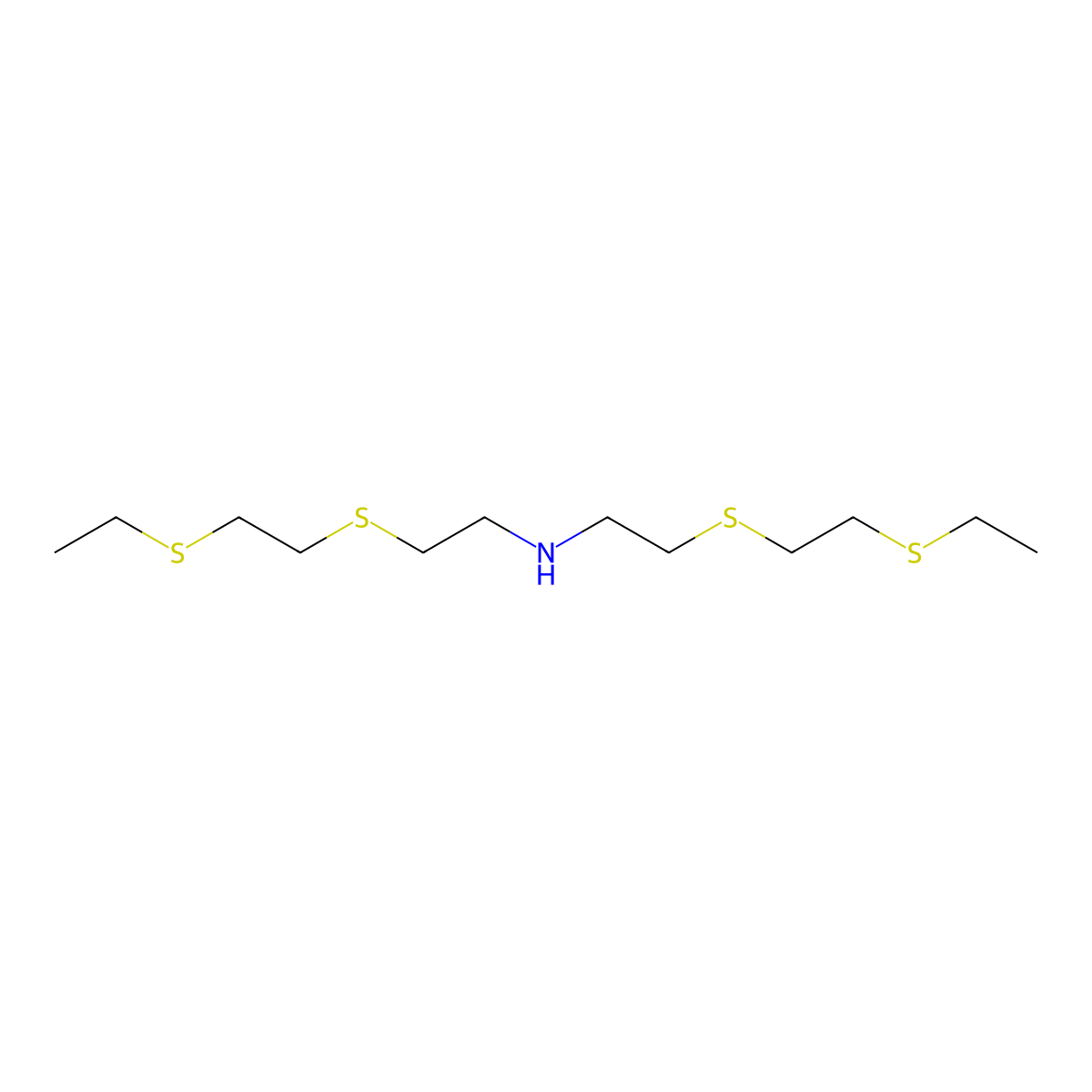 Bis(2-((2-(ethylthio)ethyl)thio)ethyl)amine molecular structure, CAS 219658-99-8