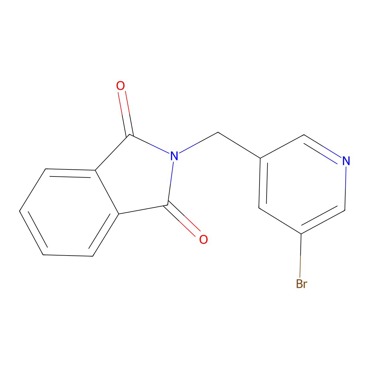 2-((5-Bromopyridin-3-yl)methyl)isoindoline-1,3-dione molecular structure, CAS 219660-71-6
