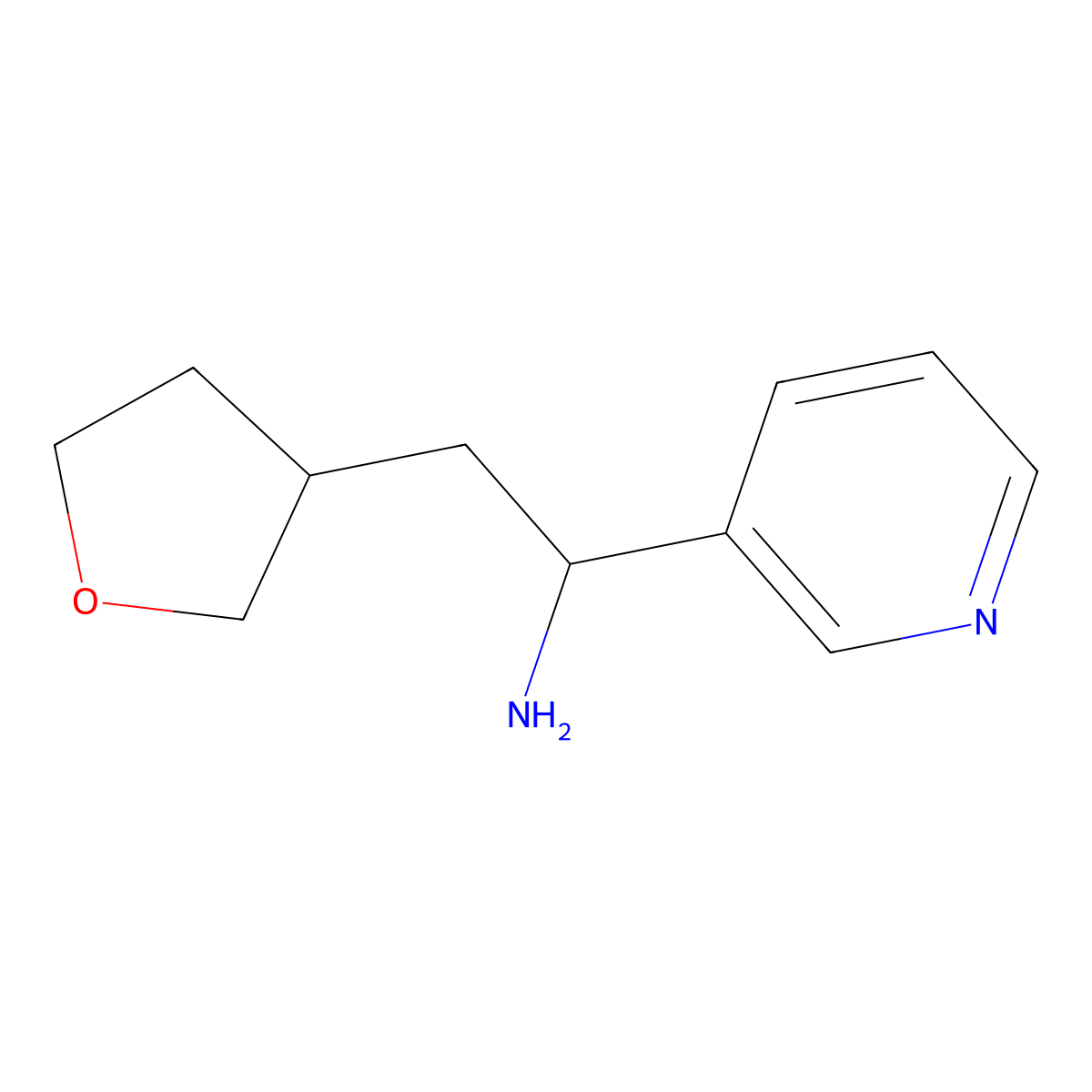 2-(Oxolan-3-yl)-1-(pyridin-3-yl)ethan-1-amine molecular structure, CAS 219660-75-0