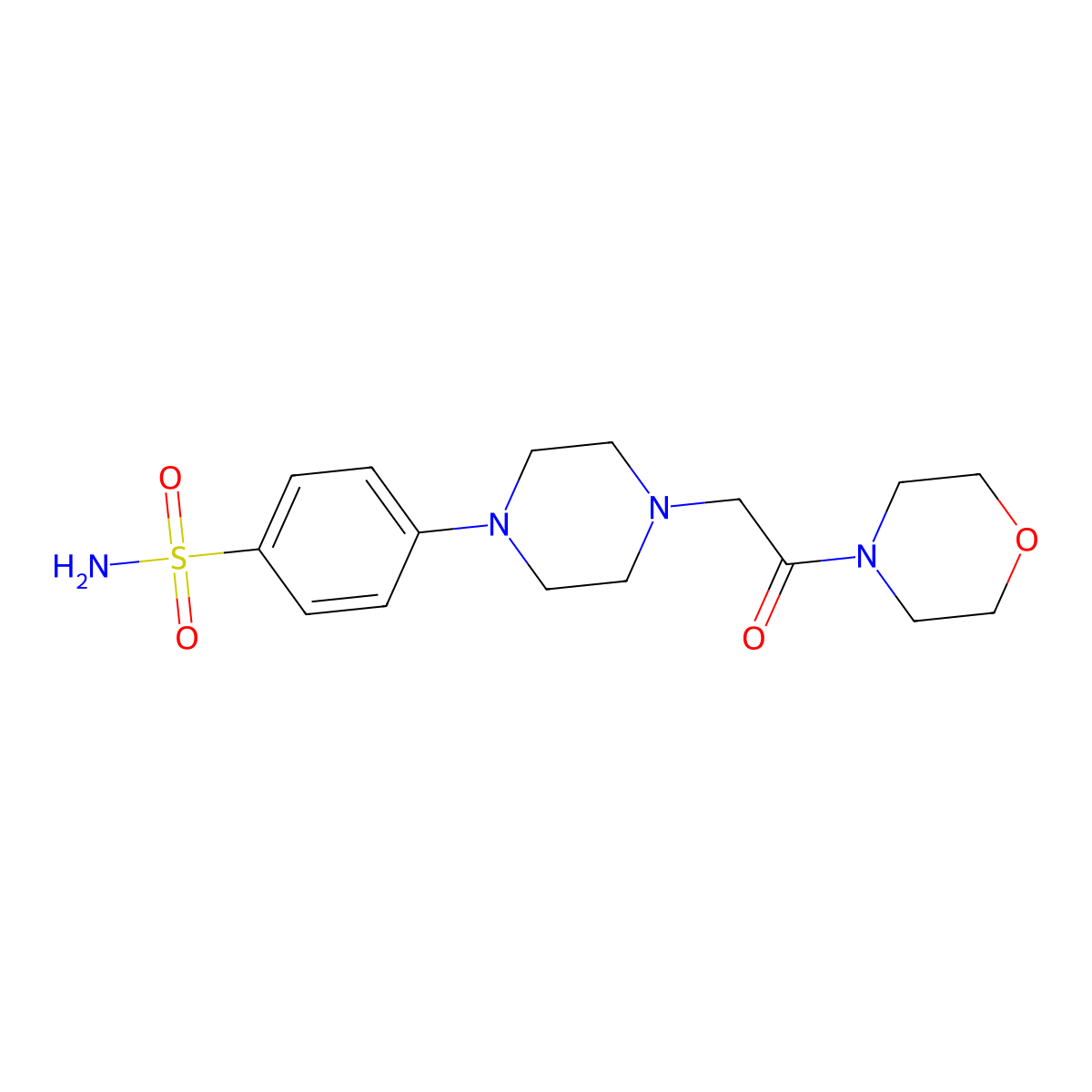 4-{4-[2-(Morpholin-4-yl)-2-oxoethyl]piperazin-1-yl}benzene-1-sulfonamide molecular structure, CAS 2196605-62-4