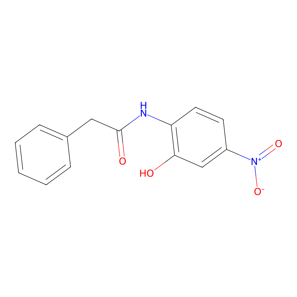 N-(2-hydroxy-4-nitrophenyl)-2-phenylacetamide molecular structure, CAS 219664-51-4