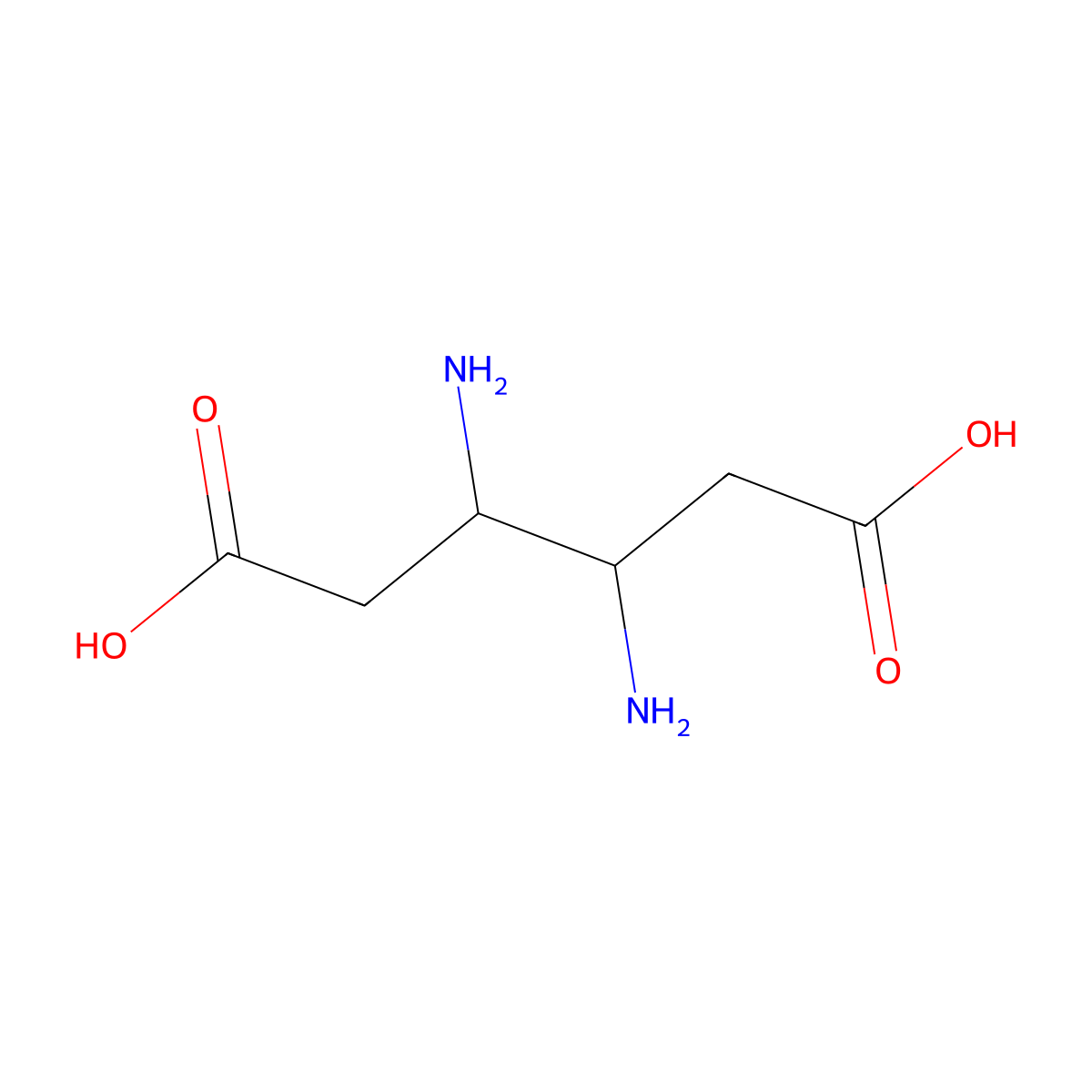 3,4-Diaminohexanedioic acid molecular structure, CAS 219665-74-4