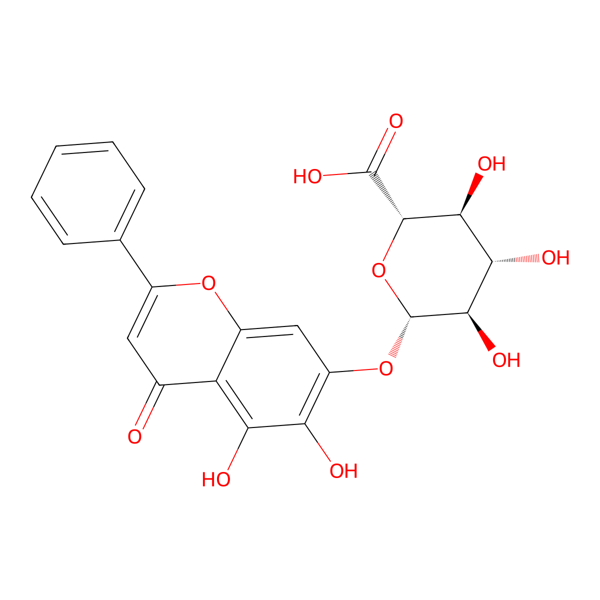 Baicalin molecular structure, CAS 21967-41-9
