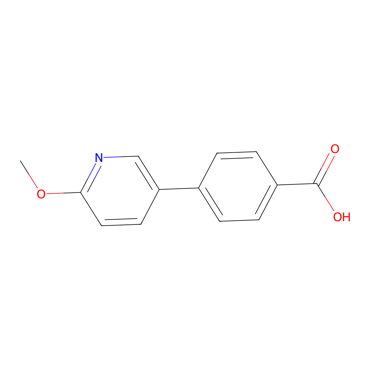 4-(6-methoxypyridin-3-yl)benzoic Acid molecular structure, CAS 219671-80-4