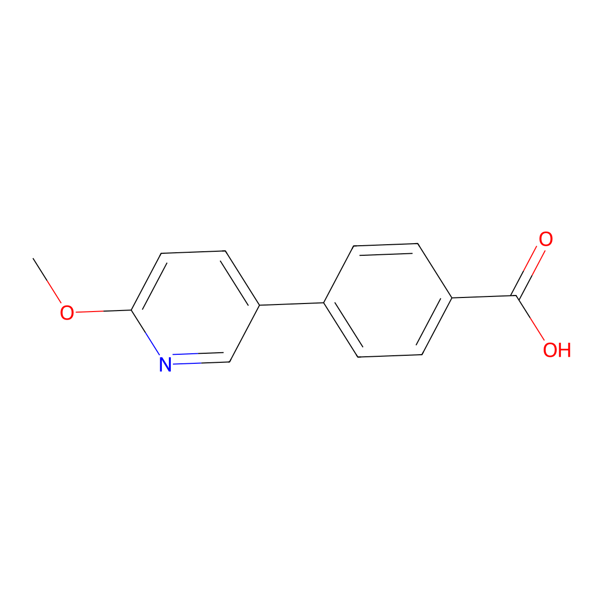 4-(6-methoxypyridin-3-yl)benzoic Acid molecular structure, CAS 219671-80-4