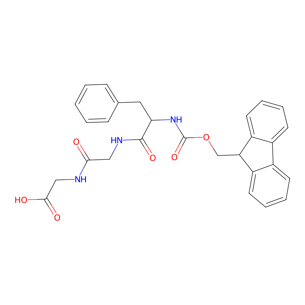 N-[(9H-Fluoren-9-ylmethoxy)carbonyl]-L-phenylalanylglycylglycine molecular structure, CAS 219677-70-0