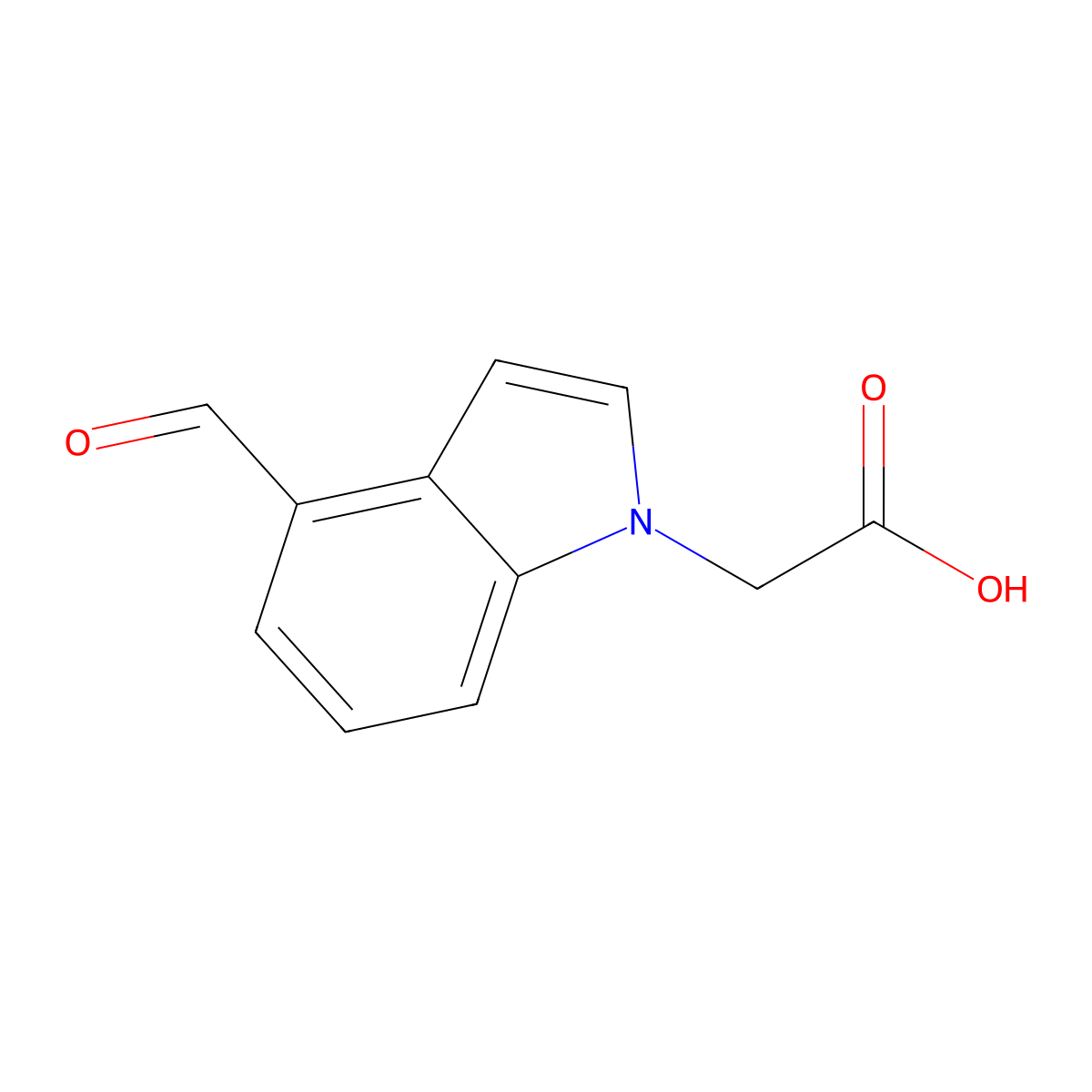 2-(4-Formyl-1H-indol-1-yl)acetic acid molecular structure, CAS 219685-09-3