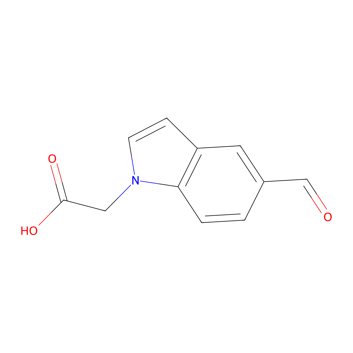2-(5-formyl-1H-indol-1-yl)acetic acid molecular structure, CAS 219685-11-7