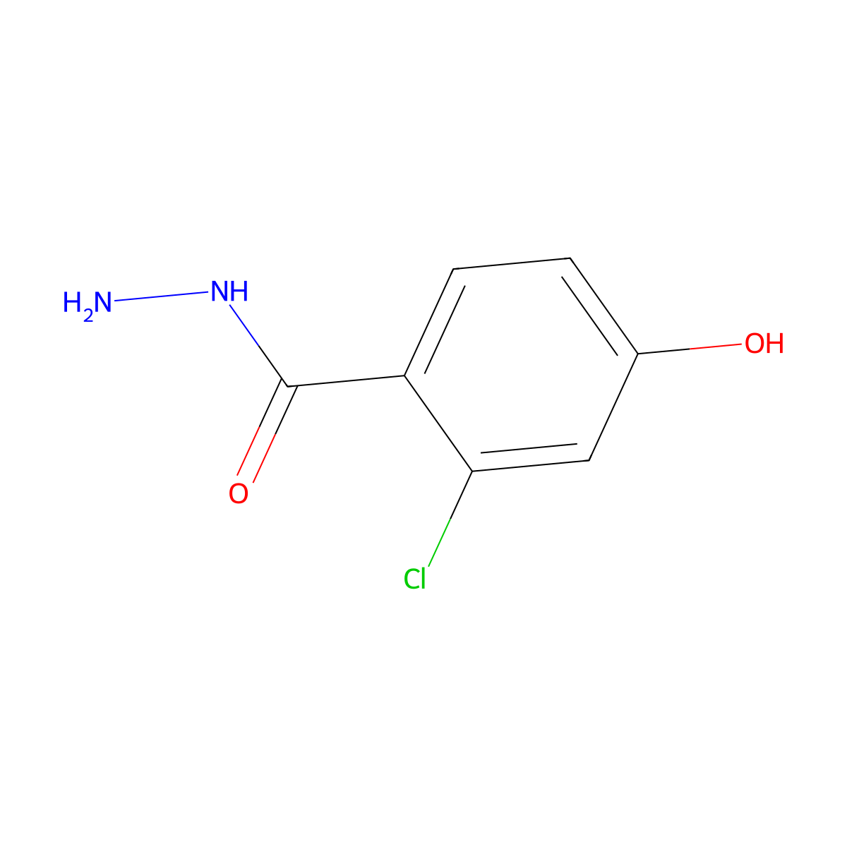 2-Chloro-4-hydroxybenzohydrazide molecular structure, CAS 219685-79-7