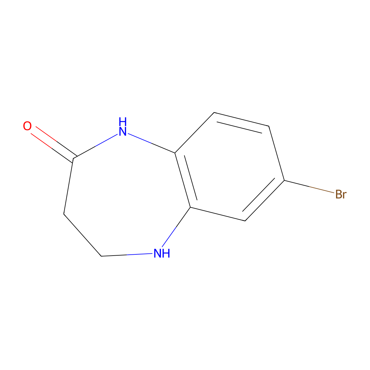 7-bromo-2,3,4,5-tetrahydro-1H-1,5-benzodiazepin-2-one molecular structure, CAS 219686-43-8