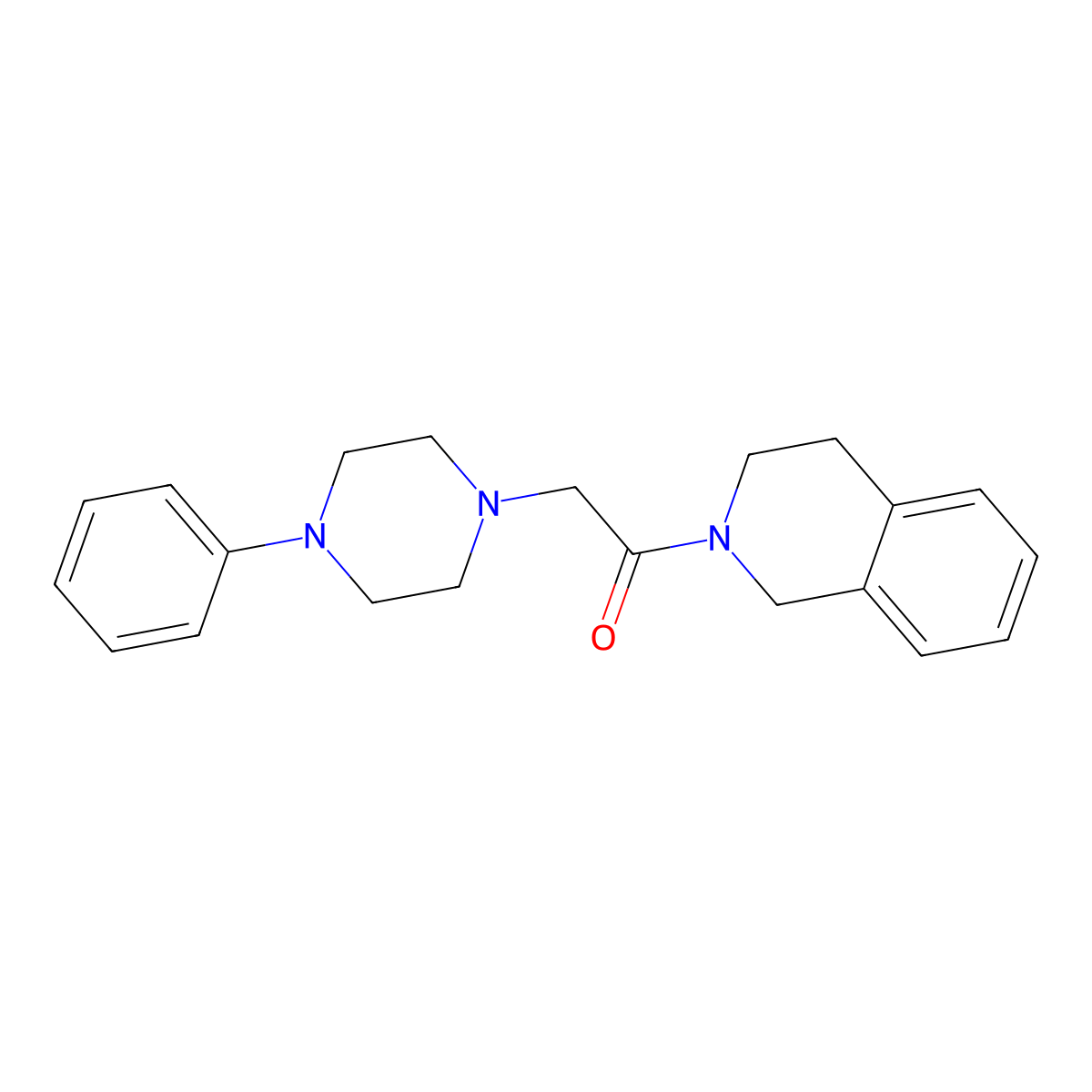 1-(3,4-dihydroisoquinolin-2(1H)-yl)-2-(4-phenylpiperazin-1-yl)ethanone molecular structure, CAS 219688-15-0