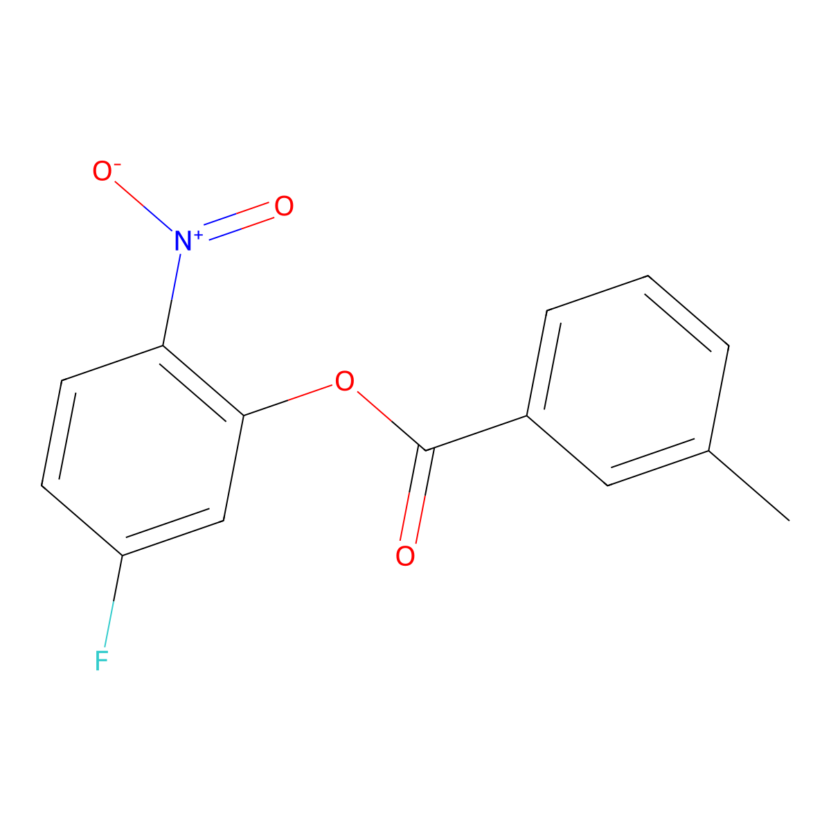 5-Fluoro-2-nitrophenyl 3-methylbenzoate molecular structure, CAS 219688-25-2