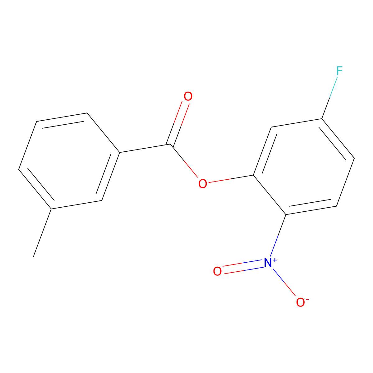 5-Fluoro-2-nitrophenyl 3-methylbenzoate molecular structure, CAS 219688-25-2