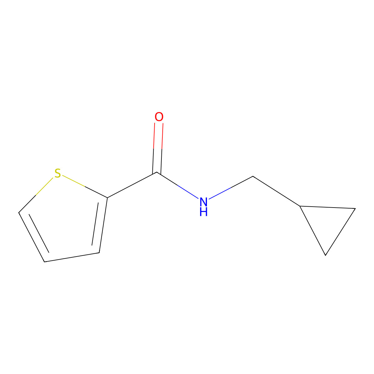 N-(cyclopropylmethyl)thiophene-2-carboxamide molecular structure, CAS 219689-28-8
