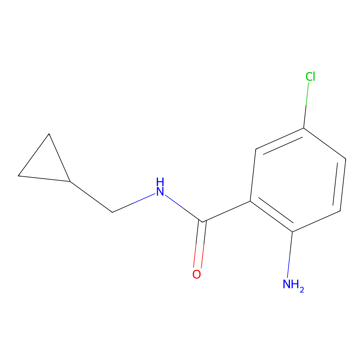 2-amino-5-chloro-N-(cyclopropylmethyl)benzamide molecular structure, CAS 219689-55-1