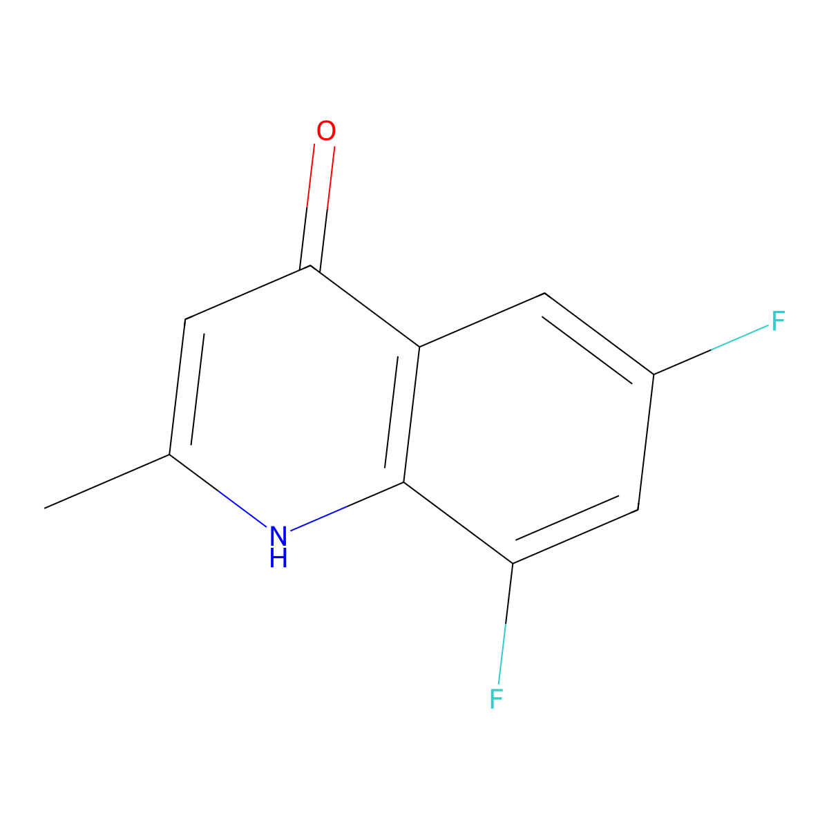6,8-Difluoro-2-methylquinolin-4-ol molecular structure, CAS 219689-64-2