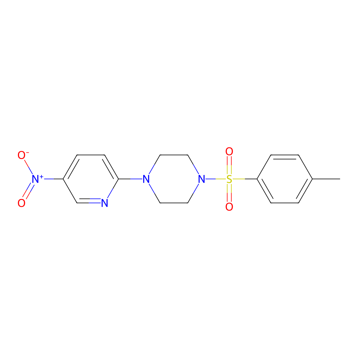 1-[(4-Methylphenyl)sulfonyl]-4-(5-nitro-2-pyridinyl)piperazine molecular structure, CAS 219689-78-8