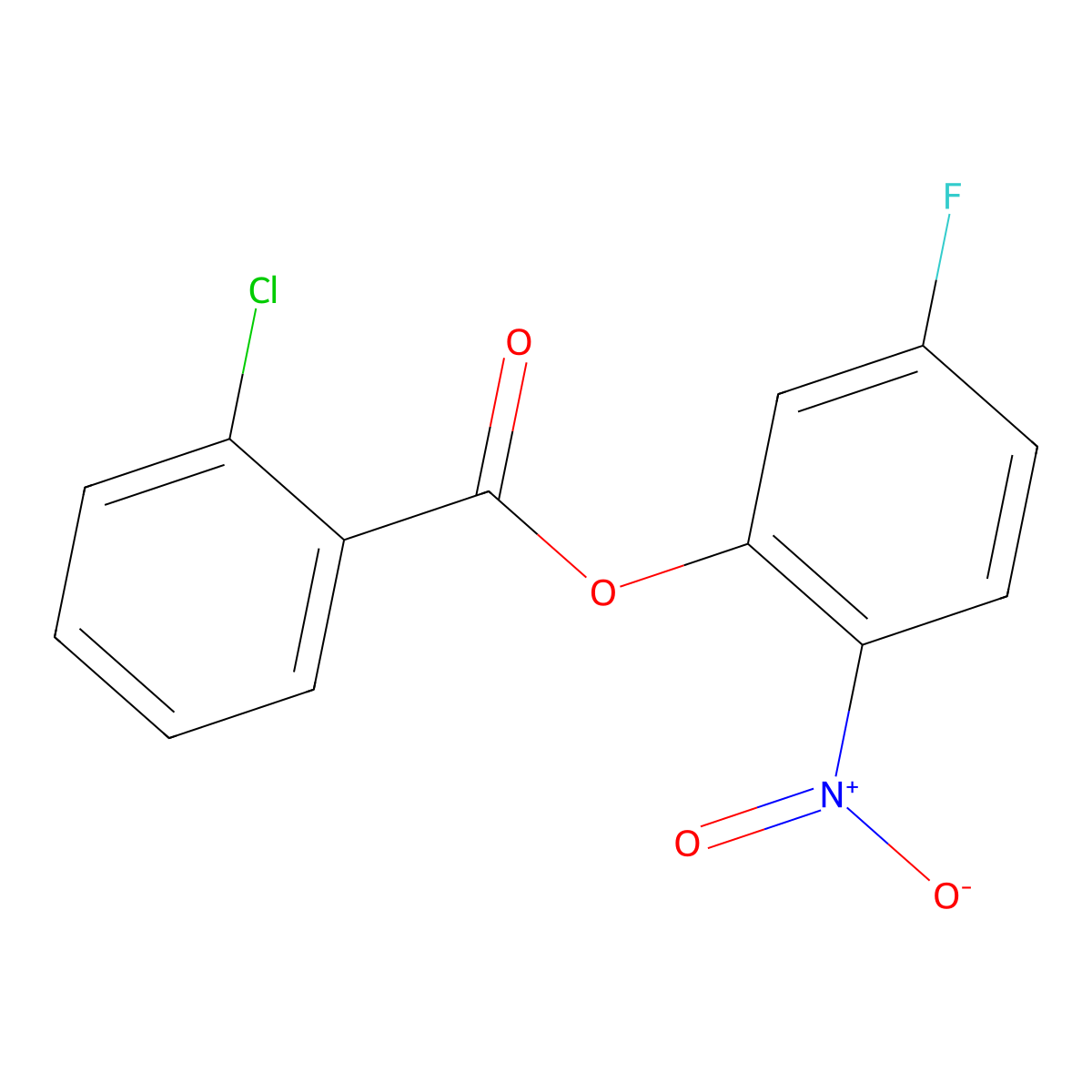 5-Fluoro-2-nitrophenyl 2-chlorobenzoate molecular structure, CAS 219689-81-3