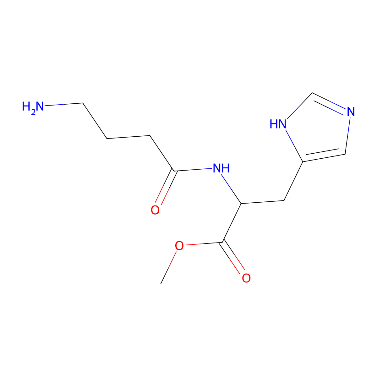 methyl (2S)-2-(4-aminobutanamido)-3-(1H-imidazol-4-yl)propanoate molecular structure, CAS 219694-77-6