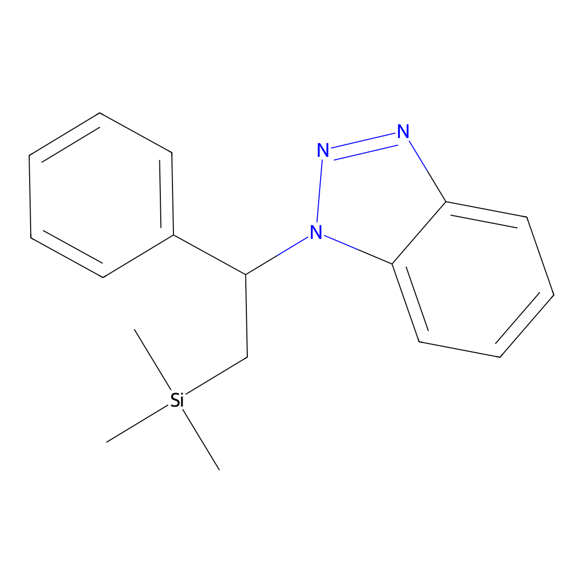 1-[1-Phenyl-2-(trimethylsilyl)ethyl]-1H-1,2,3-benzotriazole molecular structure, CAS 219700-98-8