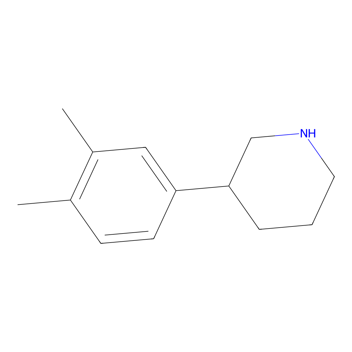 3-(3,4-Dimethylphenyl)piperidine molecular structure, CAS 219703-95-4