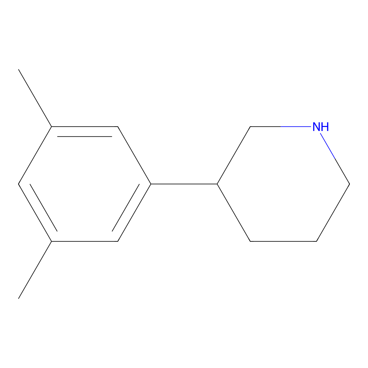 3-(3,5-Dimethylphenyl)piperidine molecular structure, CAS 219704-07-1