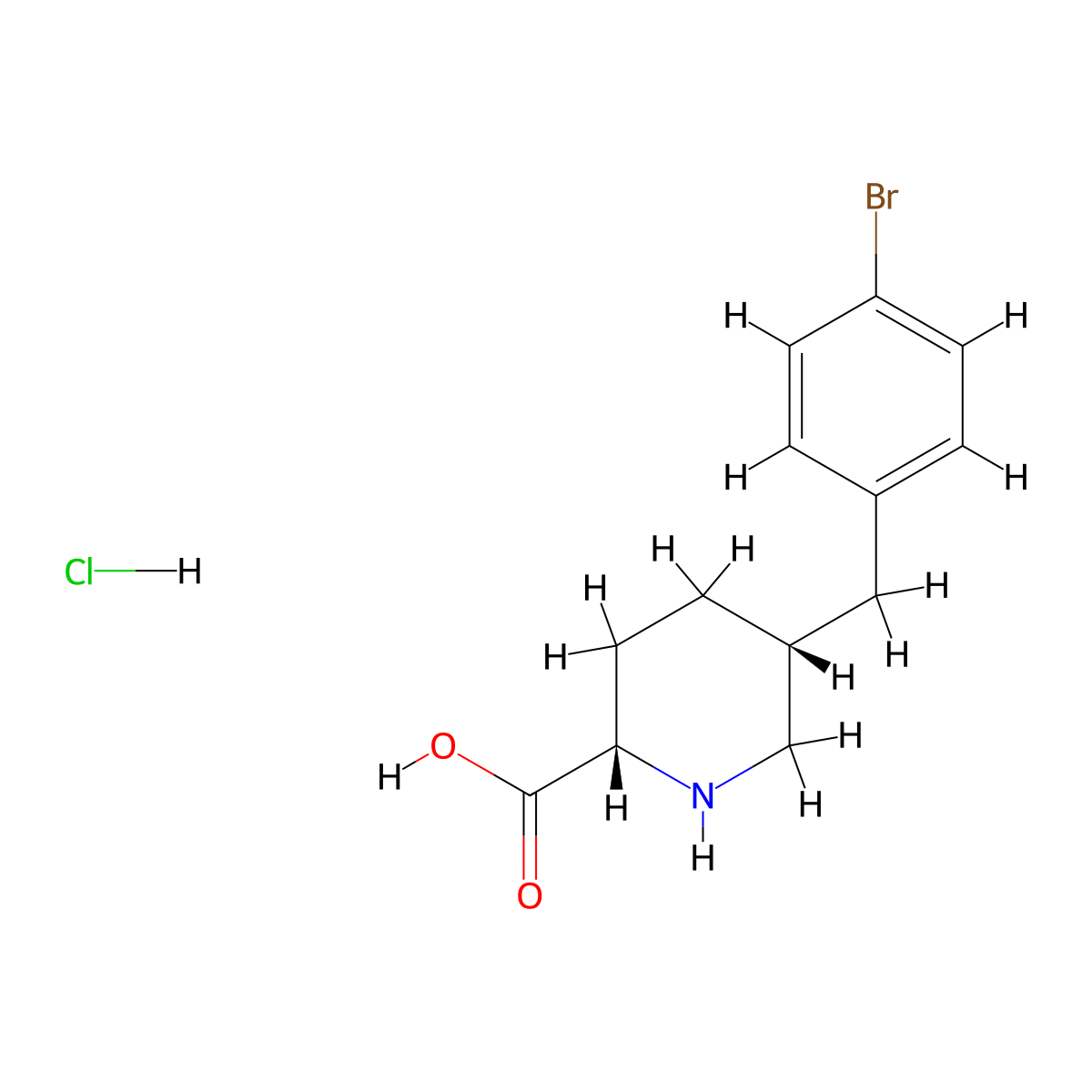 (5R)-5-(4-Bromo-benzyl)-L-pipecolinic acid hcl molecular structure, CAS 2197044-65-6