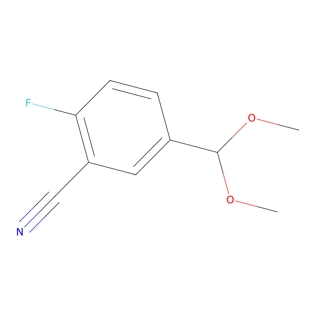 5-(Dimethoxymethyl)-2-fluorobenzonitrile molecular structure, CAS 2197045-88-6