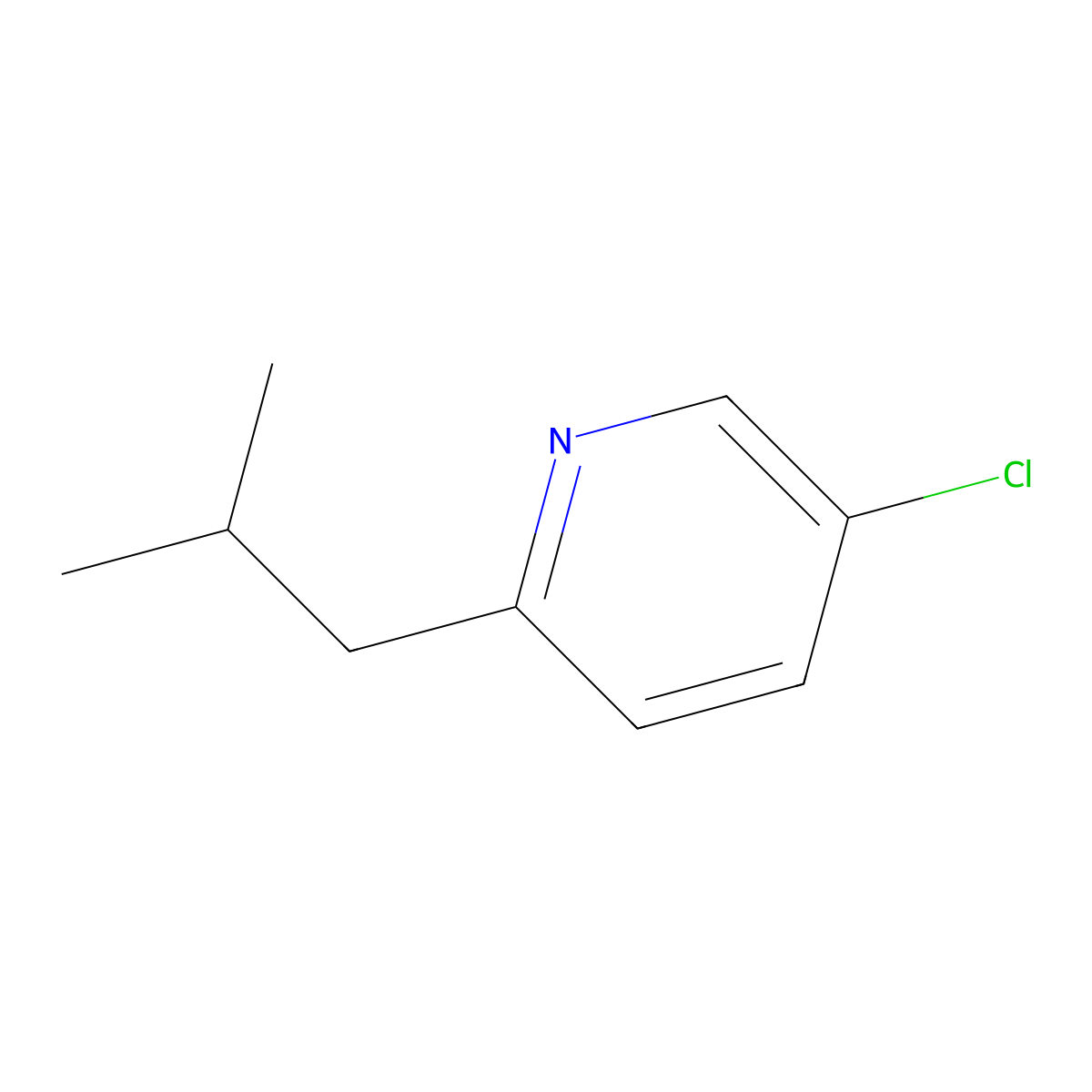 5-Chloro-2-isobutylpyridine molecular structure, CAS 2197051-12-8