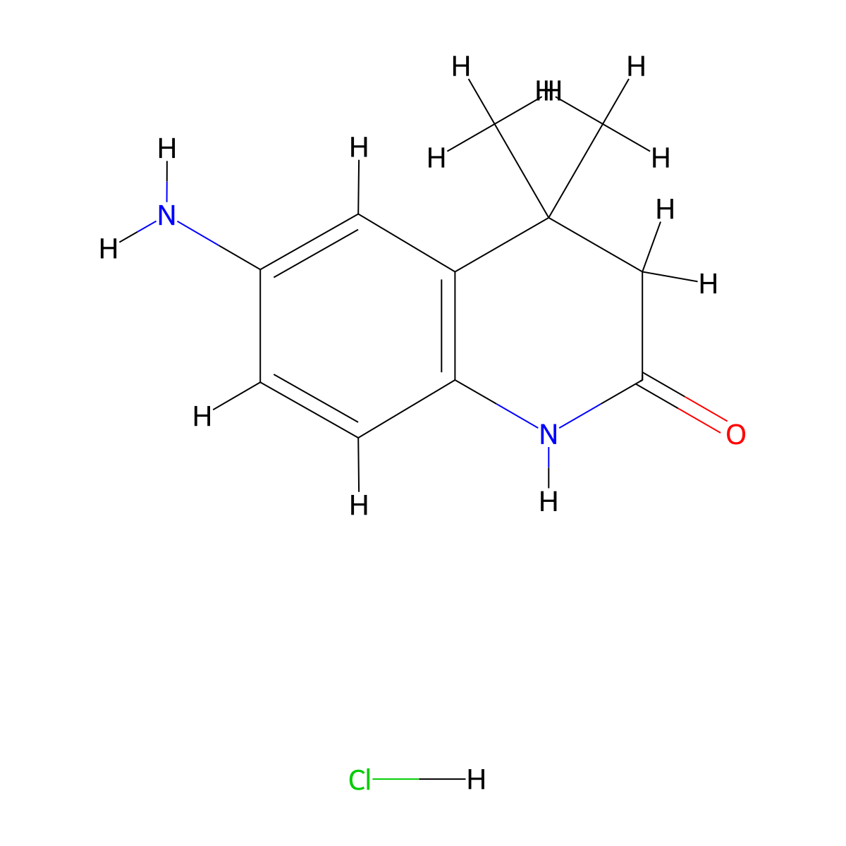 6-Amino-4,4-dimethyl-3,4-dihydroquinolin-2(1H)-one hydrochloride molecular structure, CAS 2197052-55-2