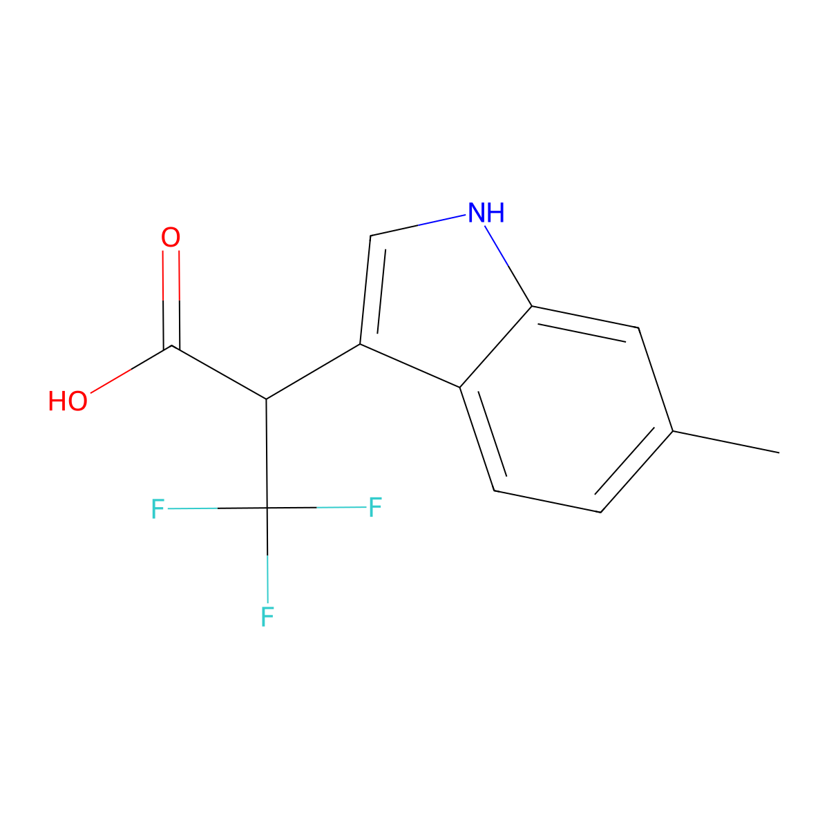 3,3,3-Trifluoro-2-(6-methyl-1H-indol-3-yl)propanoic acid molecular structure, CAS 2197052-76-7